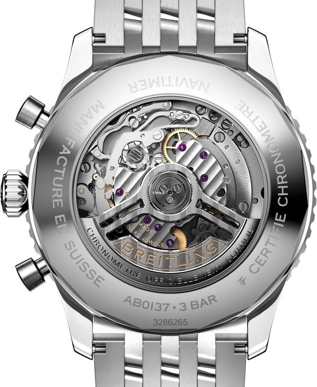 Breitling,Navitimer 46mm,46mm,Stainless Steel,Black,Automatic,Chronograph,Day,AB0137211B1A1