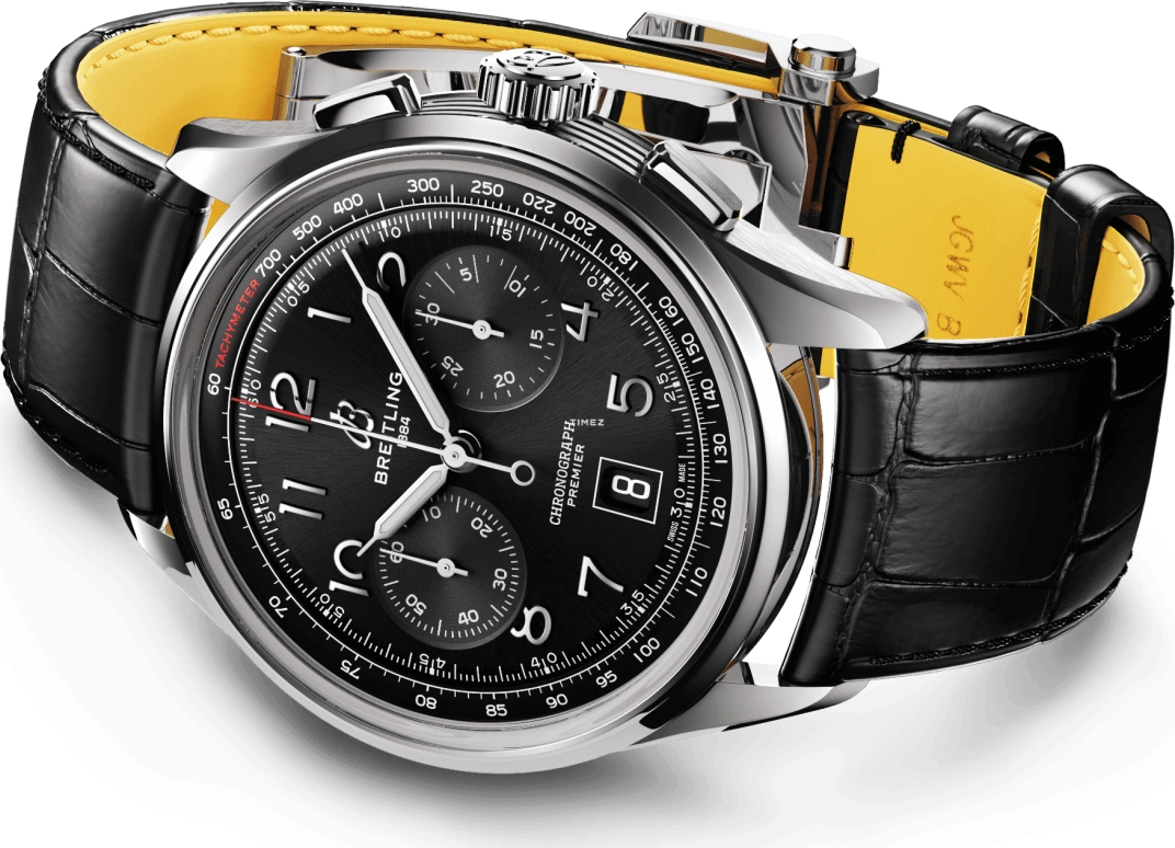 Breitling,Premier 42mm,42mm,Stainless Steel,Black,Automatic,Chronograph,Day,AB0145221B1P2