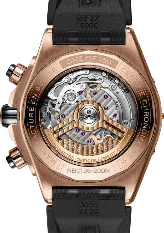 Breitling,Chronomat 44mm,44mm,Red Gold,Black,Automatic,Chronograph,Day,RB01365A1B1S1