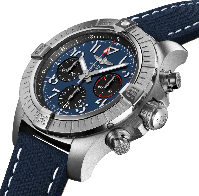 Breitling,Avenger 45mm,45mm,Stainless Steel,Blue,Automatic,Chronograph,Date,Column Wheel,AB01821A1C1X1