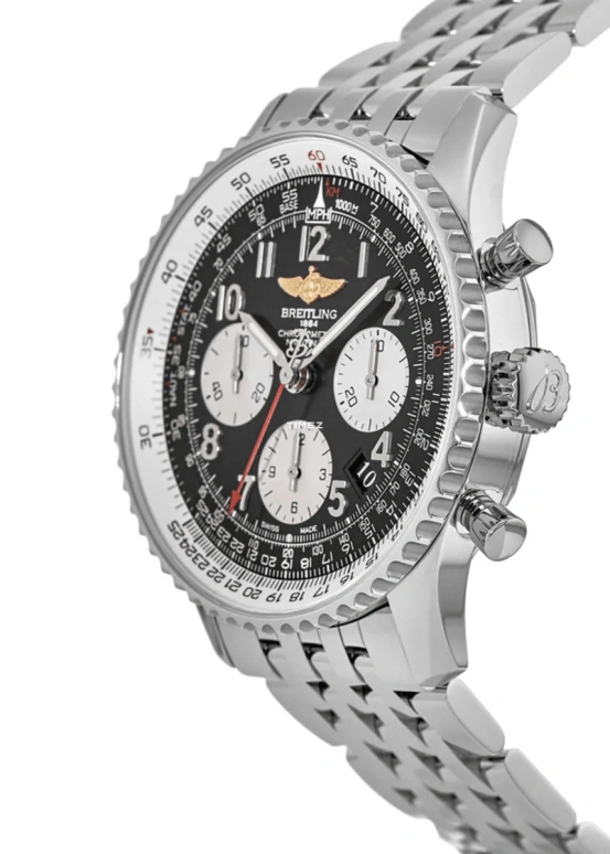 Breitling,Navitimer 43mm,43mm,Stainless Steel,Black,Automatic,Chronograph,Day,AB012012,AB012012/BB02/447A