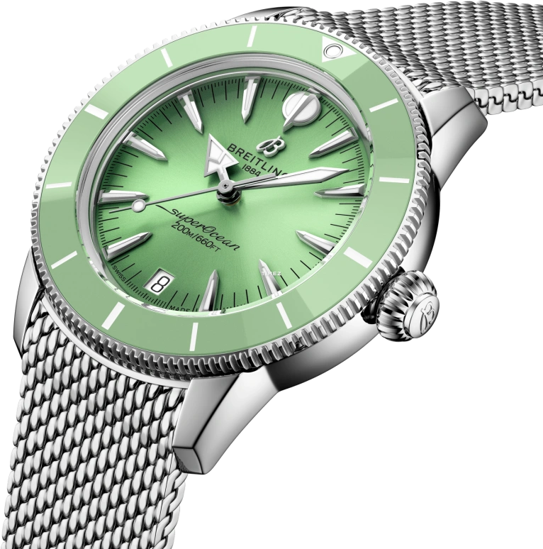 Breitling,Superocean Heritage 36mm,36mm,Stainless Steel,Ceramic,Green,Automatic,Day,42hours,A10390361L1A1