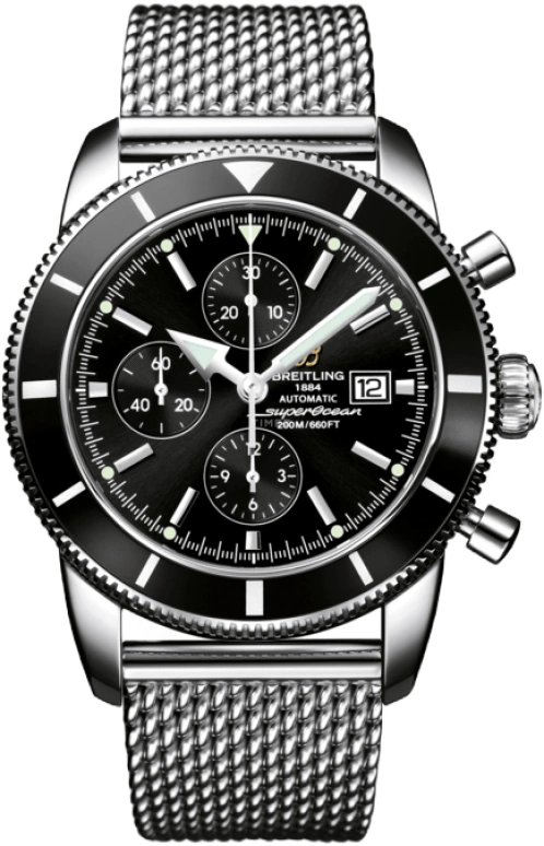 Breitling,Superocean Heritage 46mm,46mm,Stainless Steel,Black,Automatic,Chronograph,Date,Compass,A1332024,A1332024/B908/152A