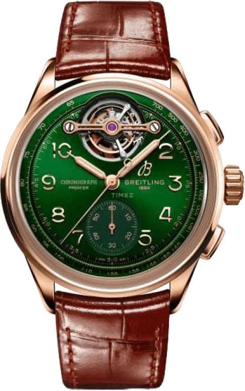Breitling,Premier 42mm,42mm,Red Gold,Green,Automatic,Tourbillon,70hours,RB21201A1L1P1