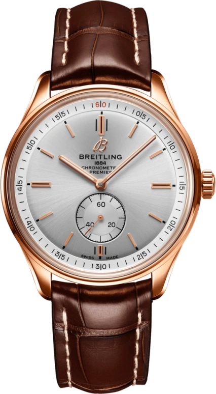 Breitling,Premier 40mm,40mm,Red Gold,Silver,Automatic,Chronograph,Date,R37340351G1P1
