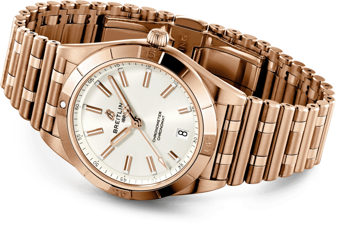 Breitling,Chronomat 36mm,36mm,Red Gold,White,Automatic,Chronograph,Day,R10380101A1R1