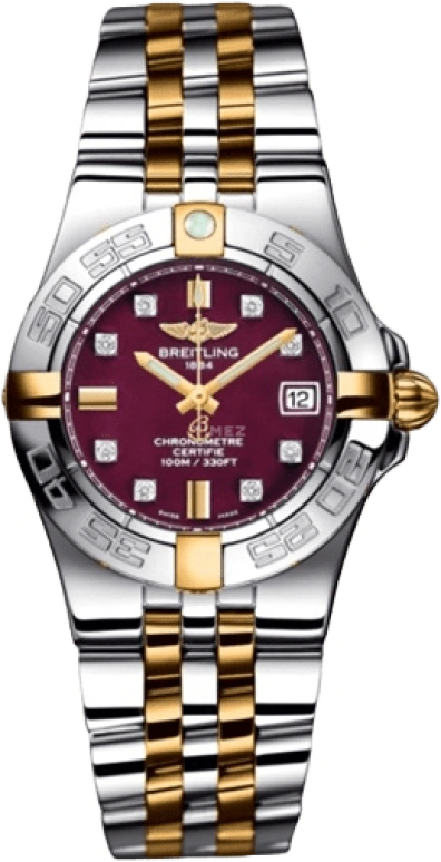 Breitling,Galactic 30mm,30mm,Yellow Gold,Stainless Steel,Red,Quartz,Day,26280hours,B71340L2,B71340L2/K526/368D