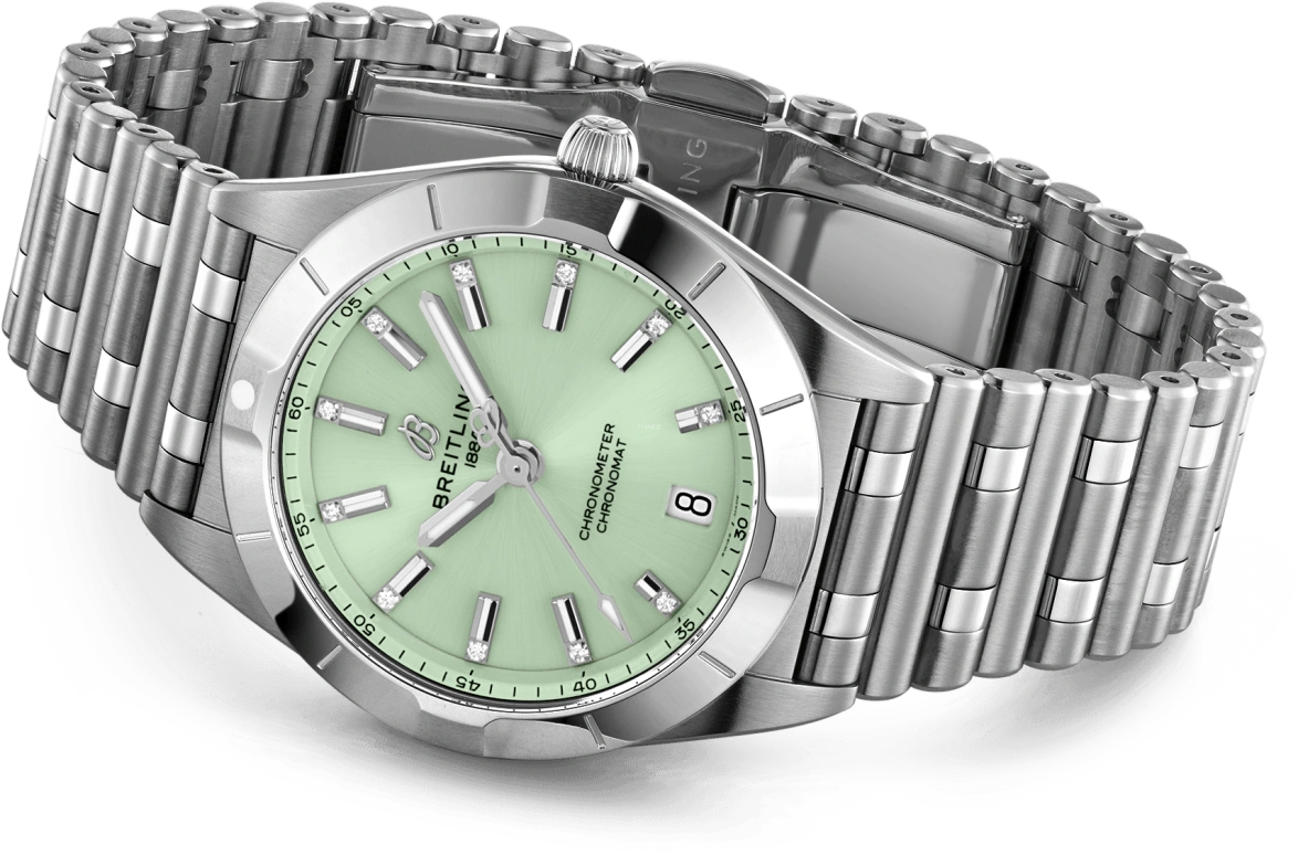 Breitling,Chronomat 32mm,32mm,Stainless Steel,Green,Quartz,26280hours,In-house Caliber,A77310101L1A1