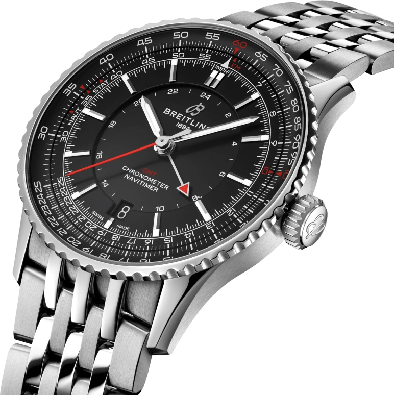 Breitling,Navitimer 41mm,41mm,Stainless Steel,Black,Automatic,Day,Dule Time,A32310251B1A1
