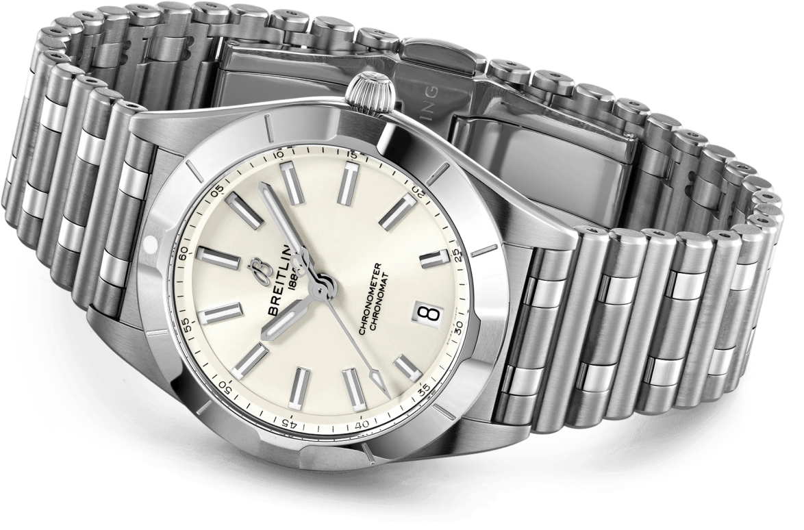 Breitling,Chronomat 32mm,32mm,Stainless Steel,White,Quartz,Day,26280hours,A77310101A2A1