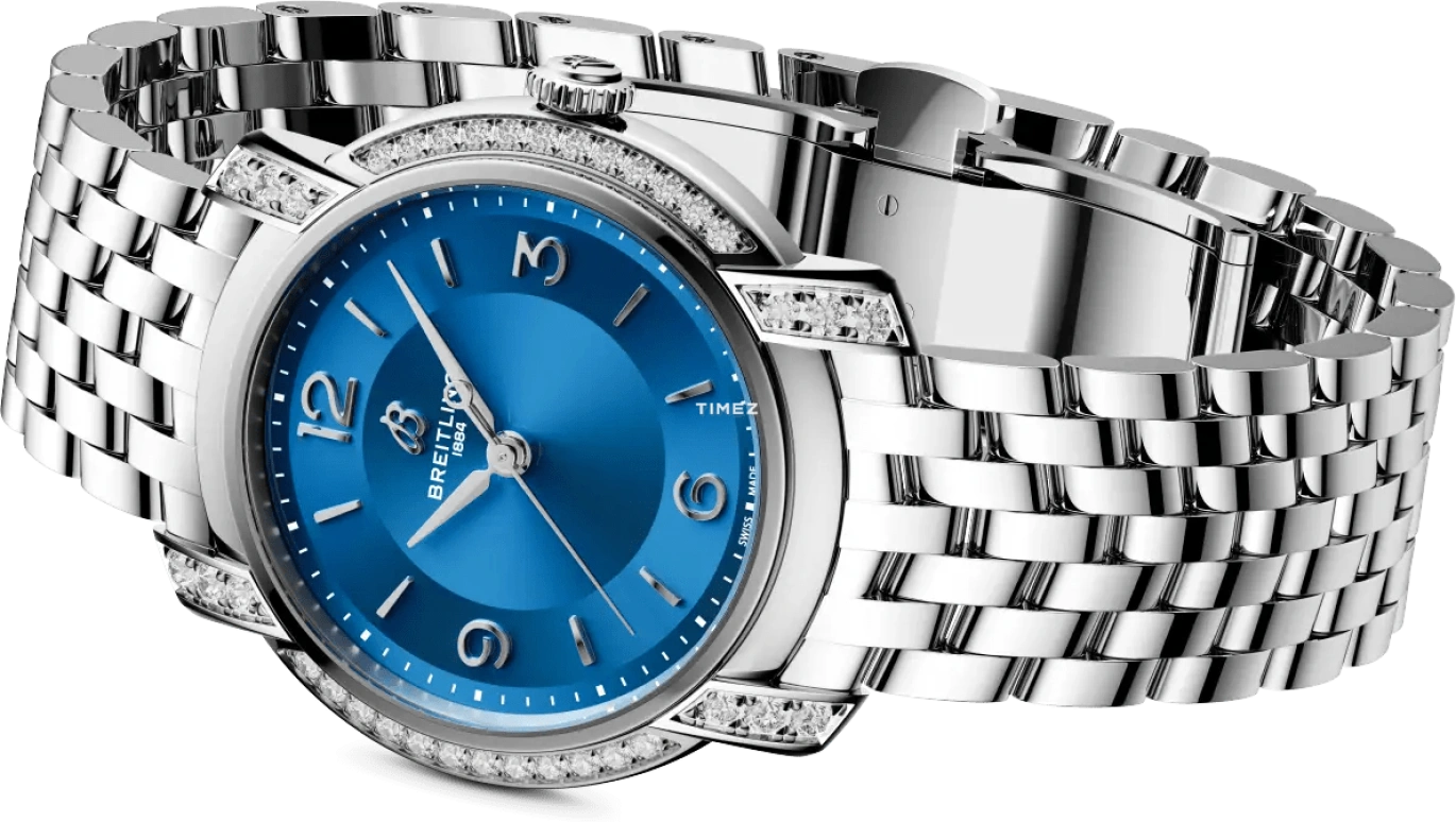 Breitling,Premier 32mm,32mm,Stainless Steel,Blue,Quartz,26280hours,In-house Caliber,A77330671C1A1