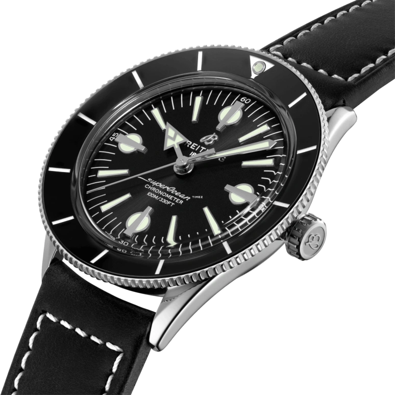 Breitling,Superocean Heritage 42mm,42mm,Stainless Steel,Black,Automatic,Chronograph,Day,A10370121B1X2