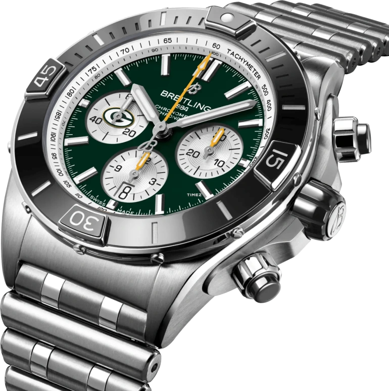 Breitling,Chronomat 44mm,44mm,Stainless Steel,Ceramic,Dark Green,Automatic,Chronograph,Day,AB01361C1L1A1