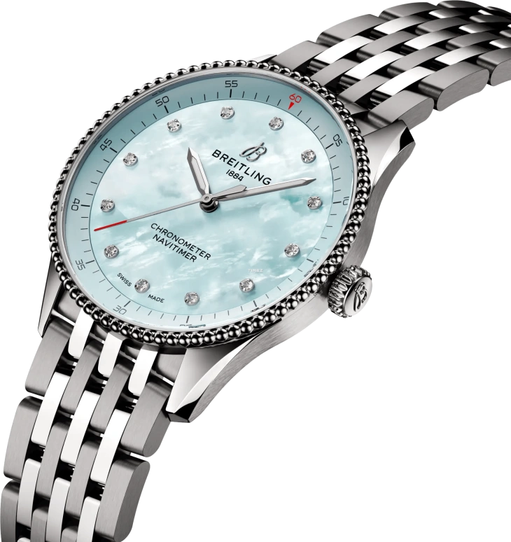 Breitling,Navitimer 32mm,32mm,Stainless Steel,Blue,Quartz,26280hours,In-house Caliber,A77320171C1A1