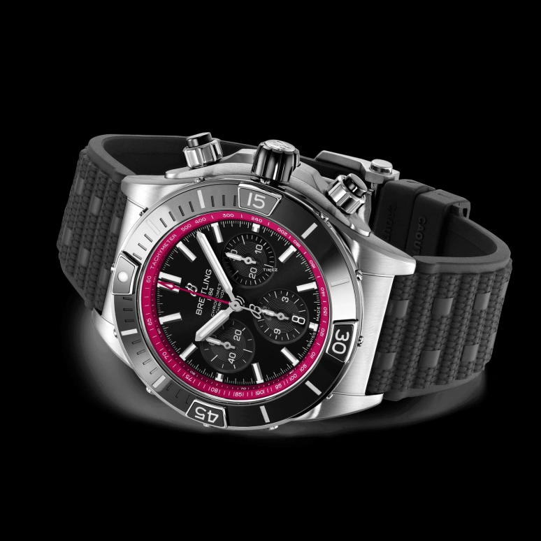Breitling,Other 44mm,44mm,Stainless Steel,Black,Automatic,Chronograph,Day,AB01367A1B1S1