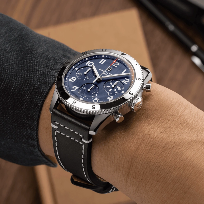 Breitling,Other 42mm,42mm,Stainless Steel,Blue,Automatic,Chronograph,Sapphire,Crystal Glass,A233801A1C1X1
