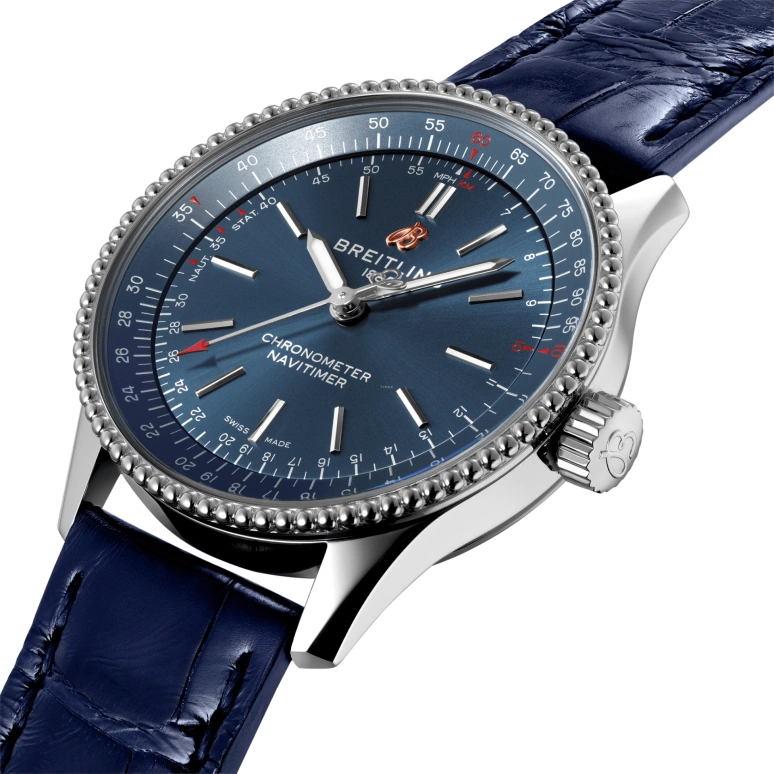 Breitling,Navitimer 35mm,35mm,Stainless Steel,Blue,Automatic,38hours,In-house Caliber,A17395161C1P1