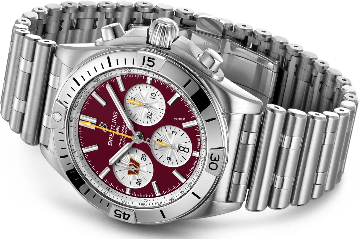Breitling,Chronomat 42mm,42mm,Stainless Steel,Red,Automatic,Chronograph,Day,AB01342B1K3A1