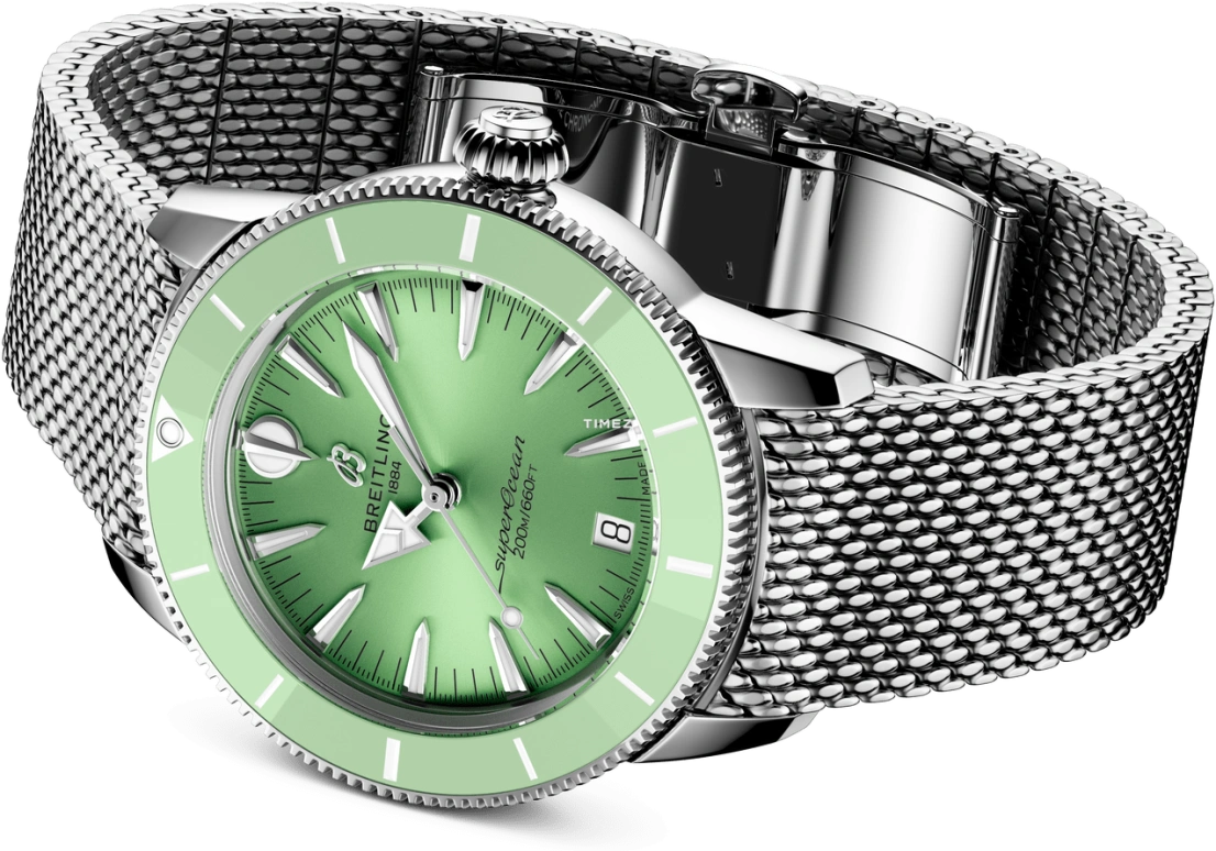 Breitling,Superocean Heritage 36mm,36mm,Stainless Steel,Ceramic,Green,Automatic,Day,42hours,A10390361L1A1