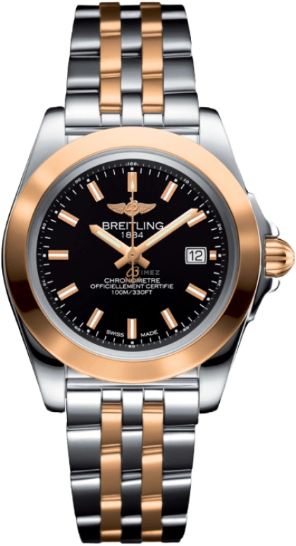 Breitling,Galactic 32mm,32mm,Rose Gold,Stainless Steel,Black,Quartz,Day,26280hours,C7133012,C7133012/BF65/792C