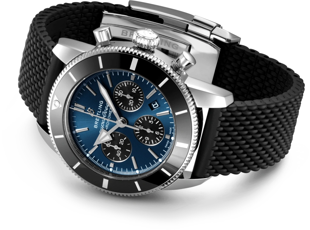 Breitling,Superocean Heritage 44mm,44mm,Stainless Steel,Blue,Automatic,Chronograph,Day,AB0162121C1S1