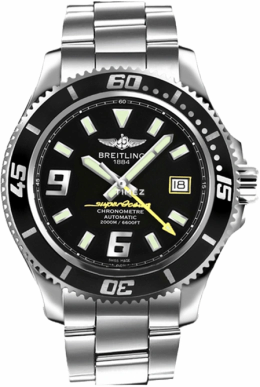 Breitling,Superocean 44mm,44mm,Stainless Steel,Black,Handwound,A17391A8,A17391A8/BA77/164A