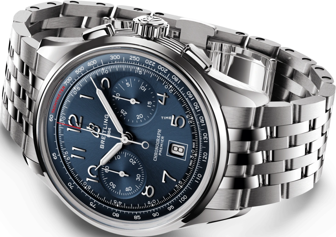 Breitling,Premier 42mm,42mm,Stainless Steel,Blue,Automatic,Chronograph,Day,AB0145171C1A1