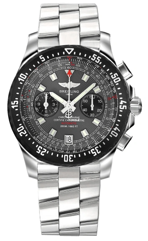 Breitling,Skyracer 44mm,44mm,Stainless Steel,Grey,Automatic,Chronograph,Day,A2736423,A2736423/F532