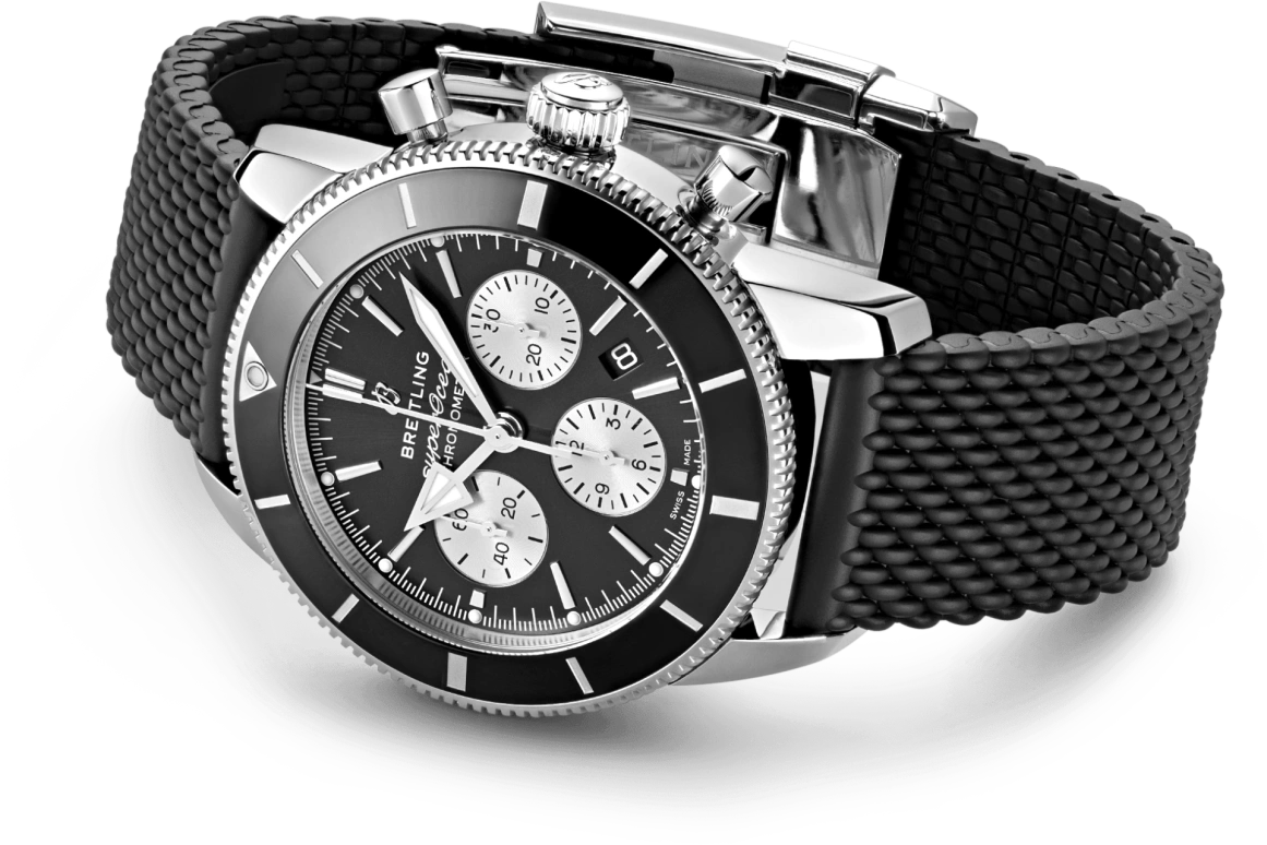 Breitling,Superocean Heritage 44mm,44mm,Stainless Steel,Black,Silver,Automatic,Chronograph,Day,AB0162121B1S1