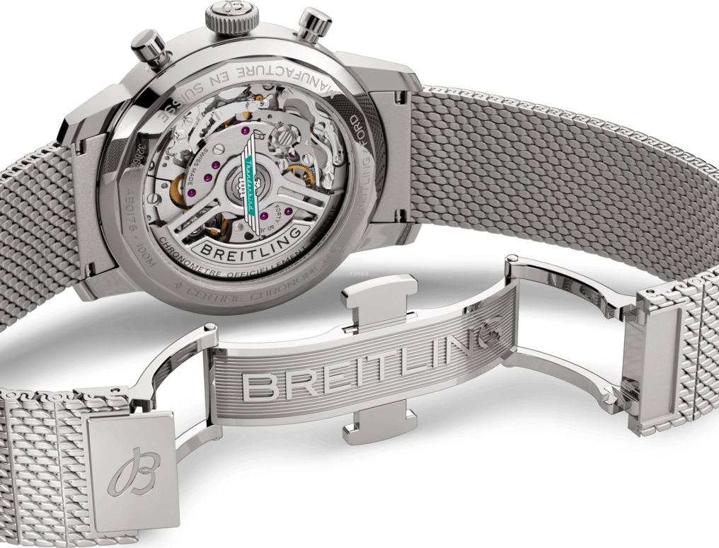 Breitling,Top Time 41mm,41mm,Stainless Steel,White,Automatic,Chronograph,Sapphire,Crystal Glass,AB01766A1A1A1