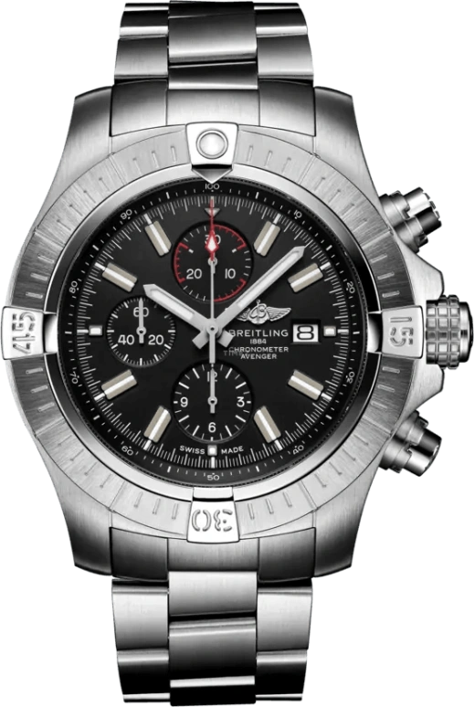 Breitling,Avenger 48mm,48mm,Stainless Steel,Black,Automatic,Chronograph,Date,Compass,A13375101B1A1