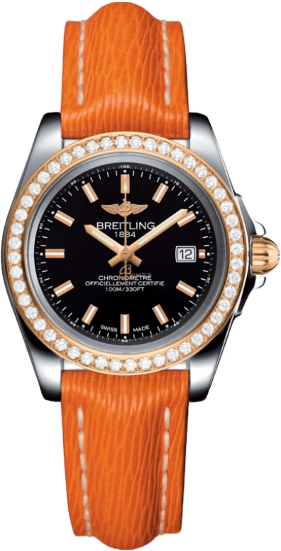 Breitling,Galactic 32mm,32mm,Rose Gold,Stainless Steel,Black,Quartz,Day,26280hours,C7133053,C7133053/BF65/212X/A14BA.1