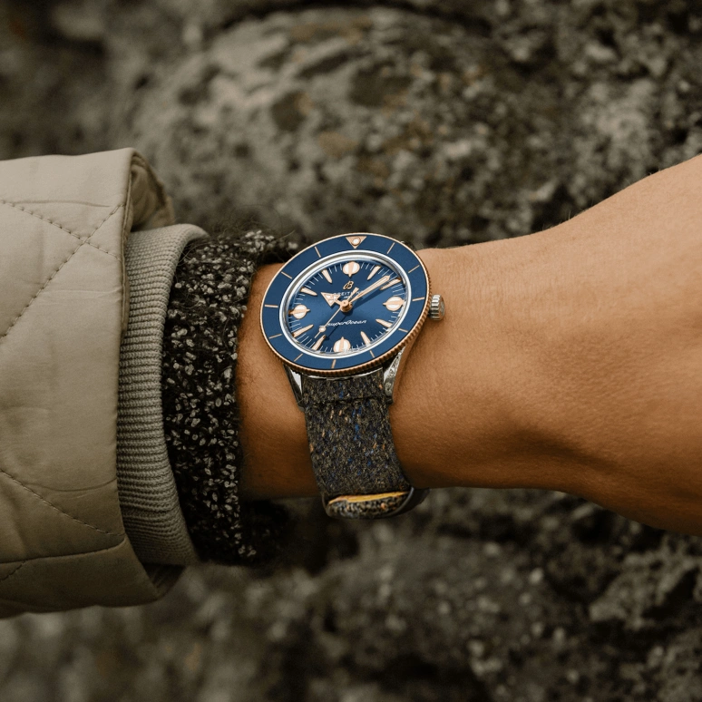 Breitling,Superocean Heritage 38mm,38mm,Stainless Steel,Red Gold,Blue,Automatic,Sapphire,Crystal Glass,Round,U10340161C1A1