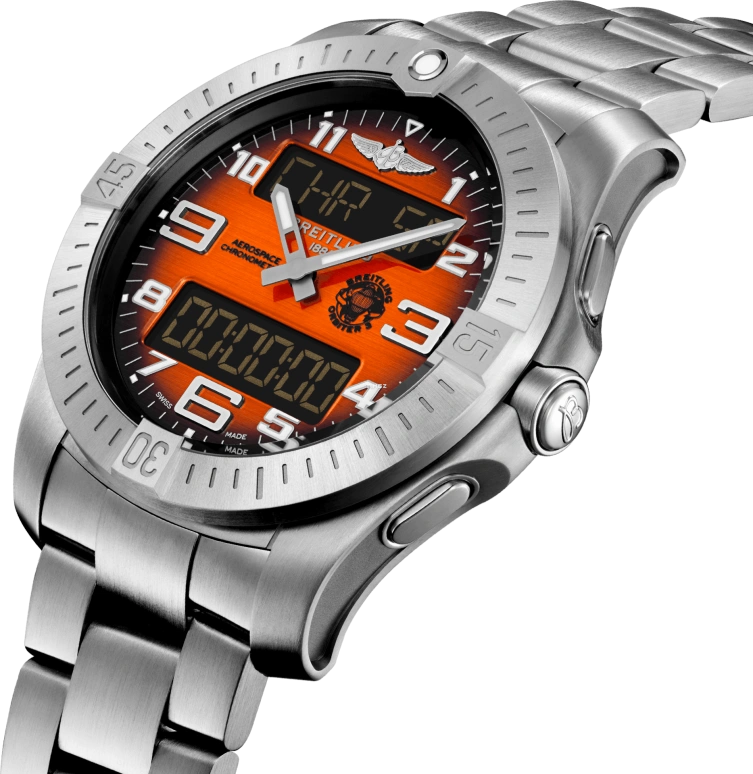 Breitling,Aerospace 43mm,43mm,Titanium,Orange,Quartz,Date,Day,Flyback,EB70101A1O1E1