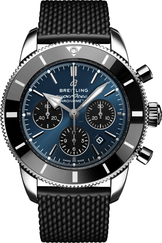 Breitling,Superocean Heritage 44mm,44mm,Stainless Steel,Blue,Automatic,Chronograph,Day,AB0162121C1S1