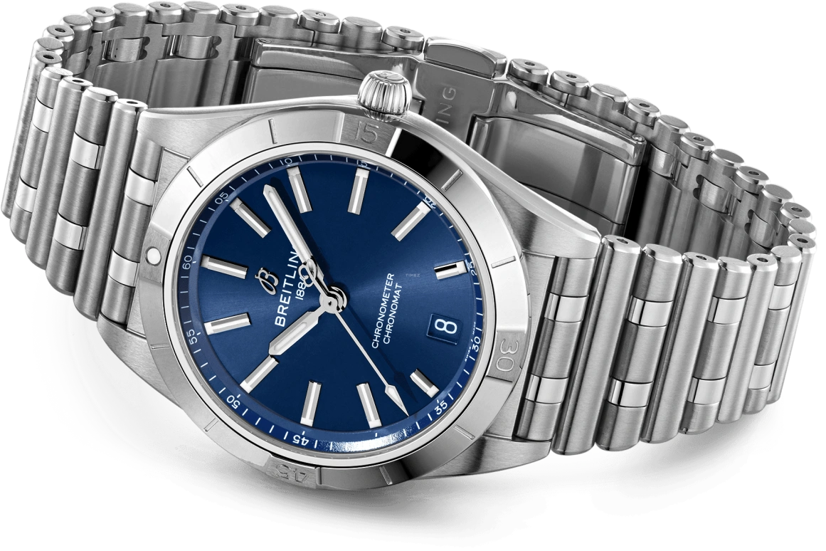 Breitling,Chronomat 36mm,36mm,Stainless Steel,Blue,Automatic,Chronograph,Day,A10380101C1A1