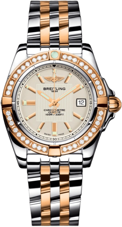 Breitling,Galactic 32mm,32mm,Rose Gold,Stainless Steel,Silver,Quartz,Day,26280hours,C71356LA,C71356LA/G704/367C