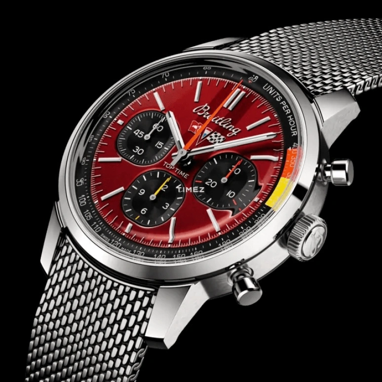 Breitling,Top Time 41mm,41mm,Stainless Steel,Red,Automatic,Chronograph,Sapphire,Crystal Glass,AB01761A1K1A1