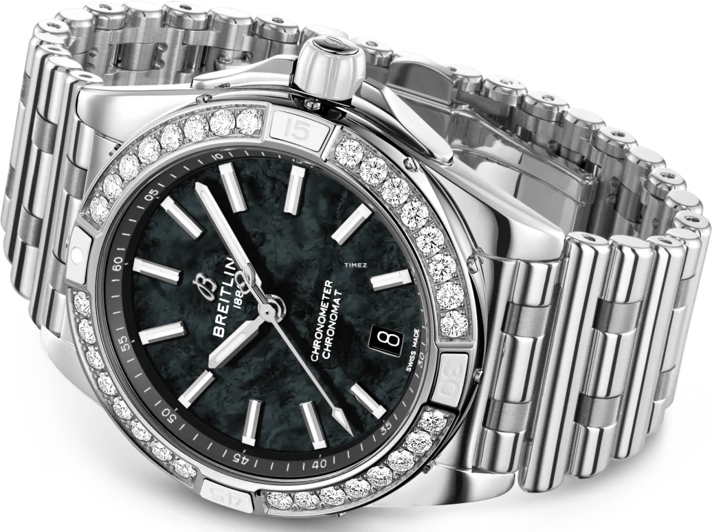 Breitling,Chronomat 38mm,38mm,Stainless Steel,Black,Automatic,Day,38hours,A173561A1B1A1