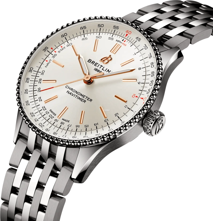 Breitling,Navitimer 36mm,36mm,Stainless Steel,White,Automatic,38hours,In-house Caliber,A17327211G1A1