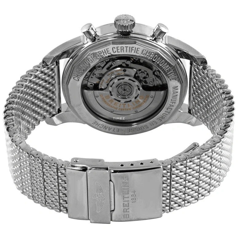 Breitling,Transocean 43mm,43mm,Stainless Steel,White,Grey,Automatic,Chronograph,Day,AB0152121G1A1