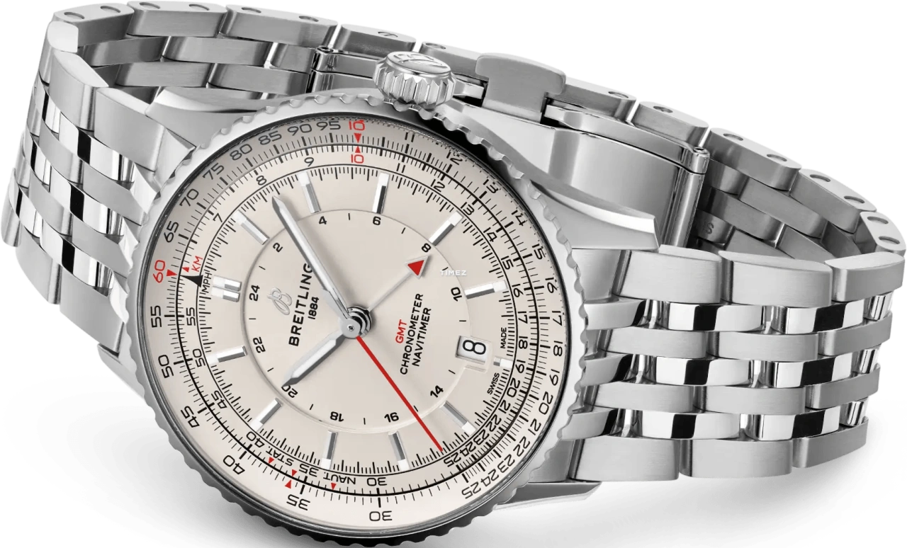 Breitling,Navitimer 41mm,41mm,Stainless Steel,White,Automatic,Day,Dule Time,A32310211G1A1