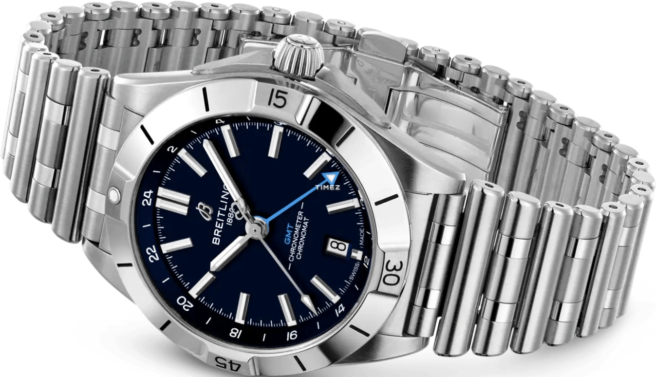 Breitling,Chronomat 40mm,40mm,Stainless Steel,Dark Blue,Automatic,Day,Dule Time,A32398E31C1A1