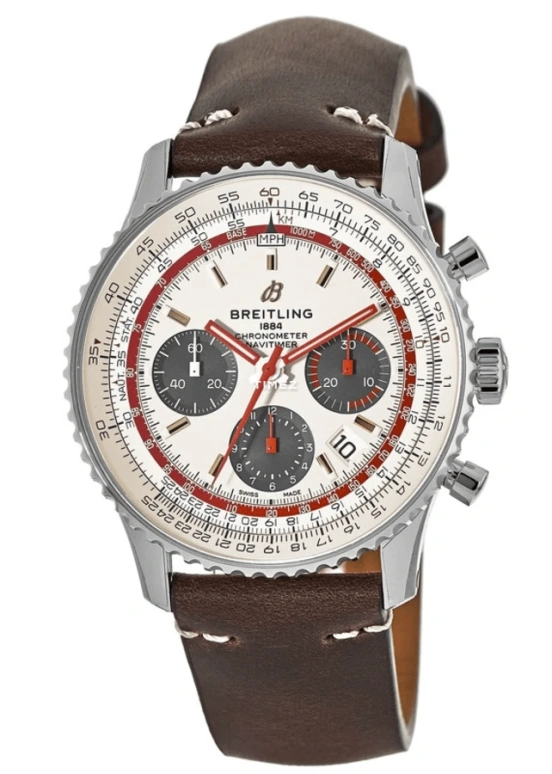 Breitling,Navitimer 43mm,43mm,Stainless Steel,Silver,Automatic,Chronograph,Day,AB01219A1G1X1