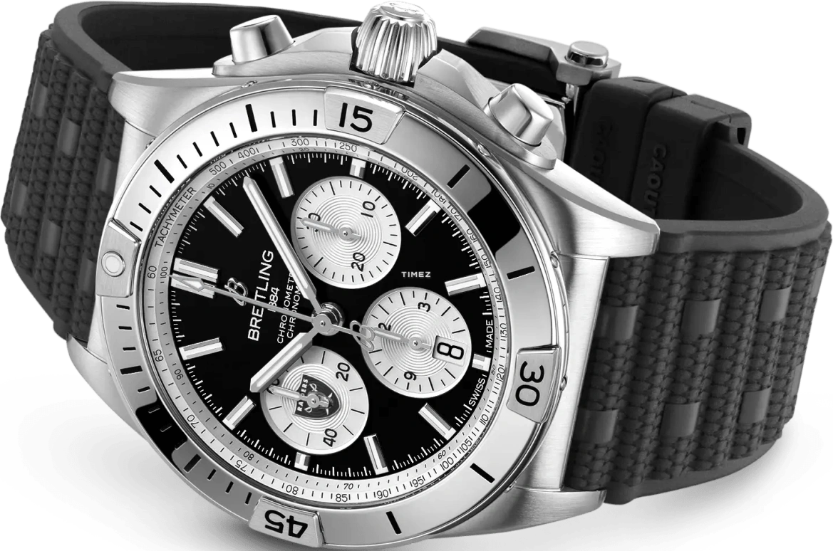 Breitling,Chronomat 42mm,42mm,Stainless Steel,Black,Automatic,Chronograph,Day,AB01342B1B1S1