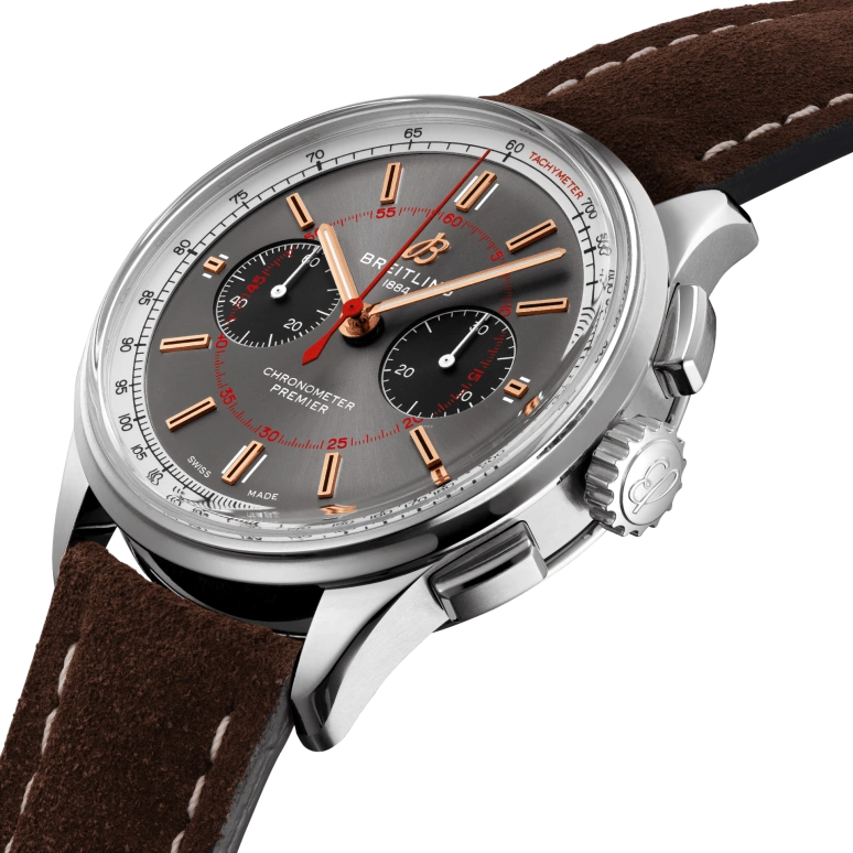 Breitling,Premier 42mm,42mm,Stainless Steel,Grey,Automatic,Chronograph,70hours,AB0118A31B1X2