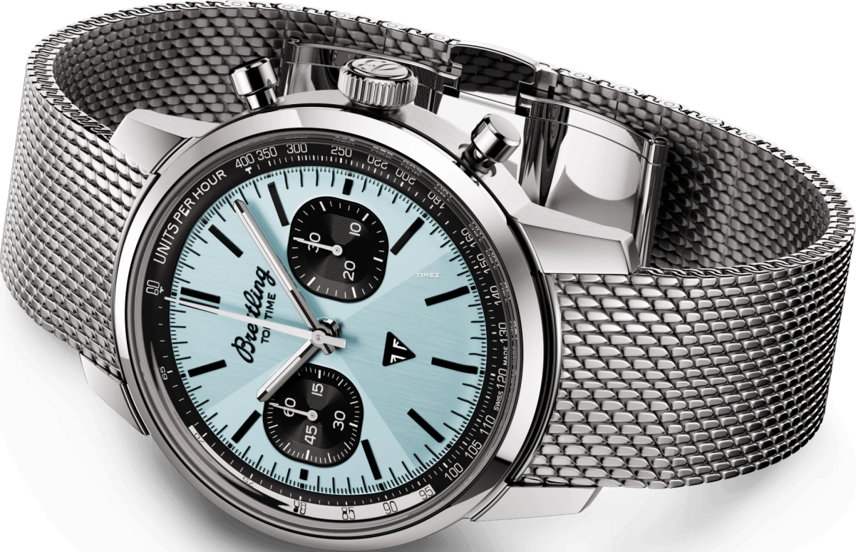 Breitling,Top Time 41mm,41mm,Stainless Steel,Blue,Automatic,Chronograph,Sapphire,Crystal Glass,AB01764A1C1A1