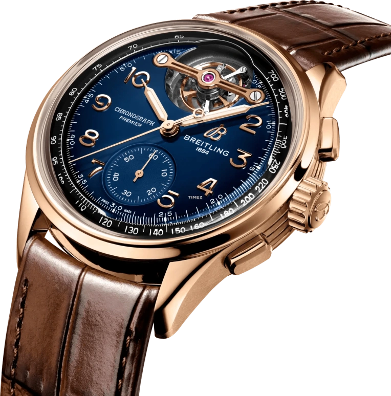 Breitling,Premier 42mm,42mm,Red Gold,Blue,Automatic,Chronograph,Tourbillon,RB21204A1C1P1