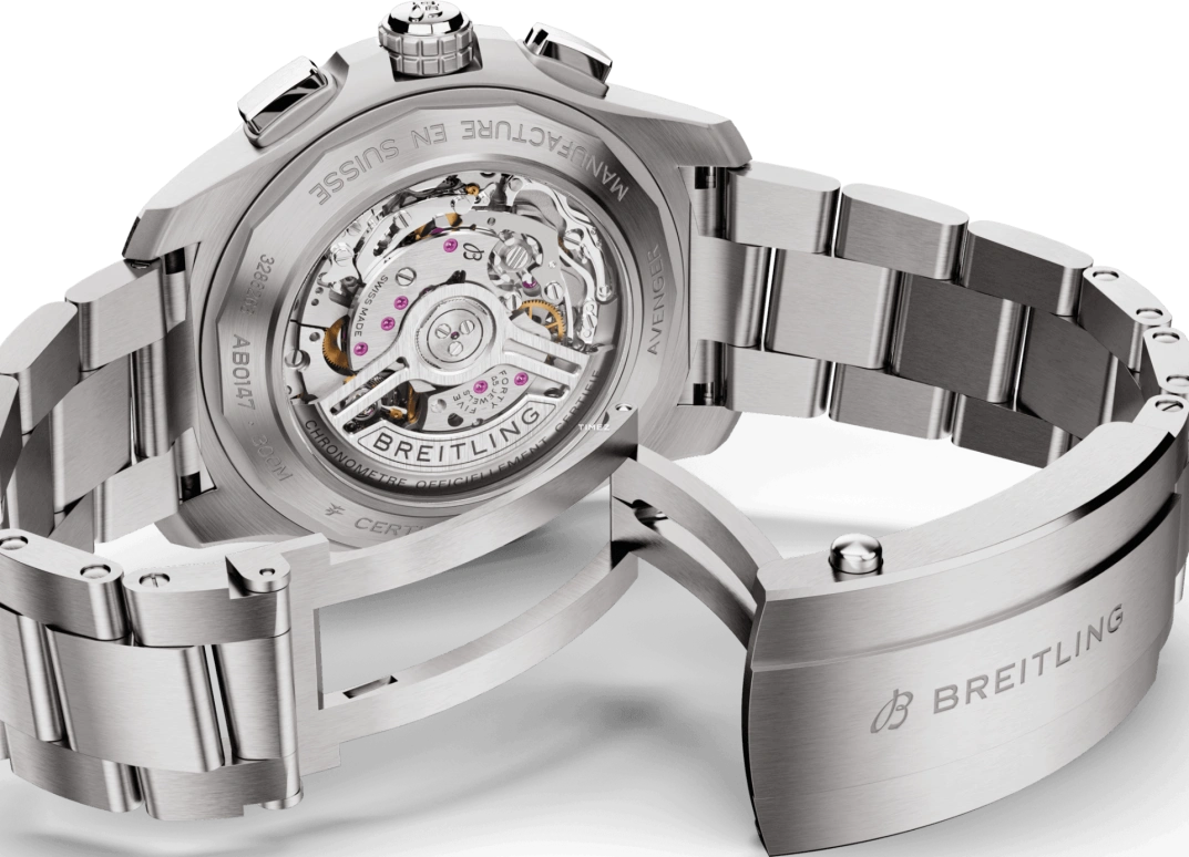 Breitling,Avenger 44mm,44mm,Stainless Steel,Black,Automatic,Chronograph,Day,AB0147101B1A1