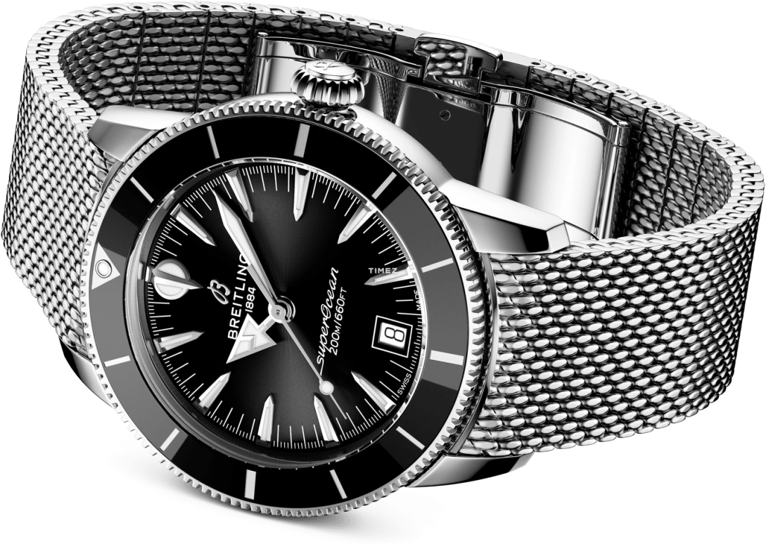 Breitling,Superocean Heritage 40mm,40mm,Stainless Steel,Ceramic,Black,Automatic,Day,78hours,AB3110241B1A1